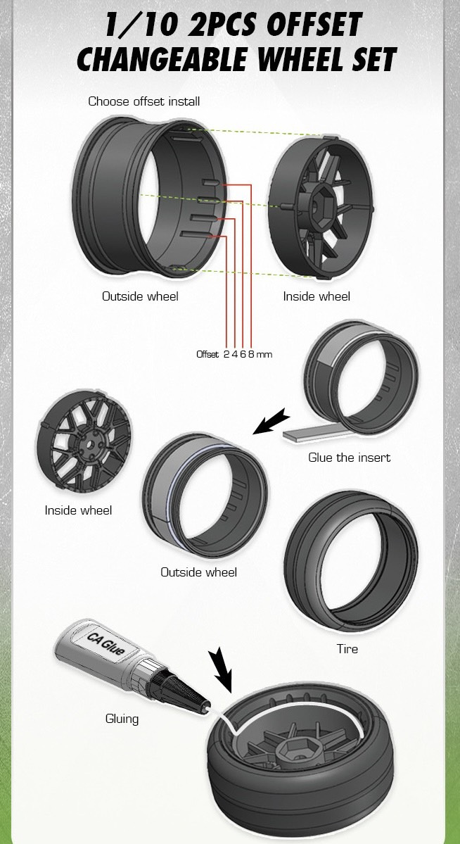 LOUISE RC WORLD LNBA484 Däck Drifting 1/10 (4) - 3