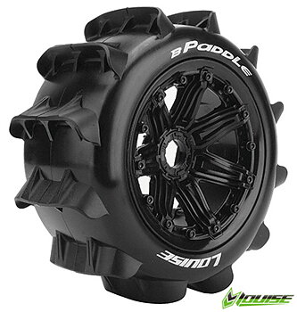 LOUISE RC WORLD LT3280B Däck & Fälg B-PADDLE LS Buggy Rear (24mm Hex) (2)