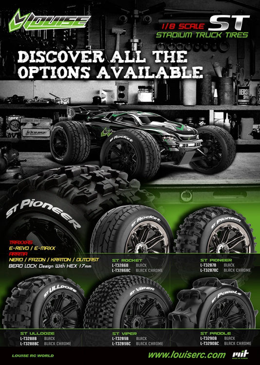 Tires & Wheels ST-VIPER 1/8 Truck (Beadlock) Black (2) - 2