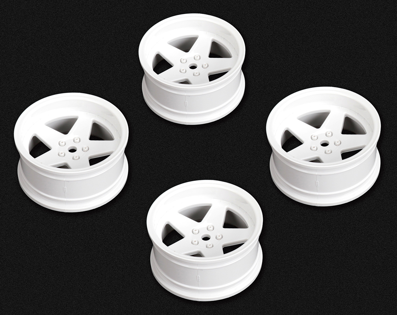 LOUISE RC WORLD LNHA563T Däck & Fälg Drift / 5-Eker Vit (2,4,6,8mm Offset) 12mm Hex (4) - 2