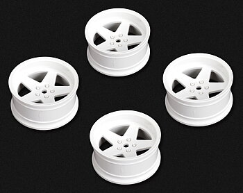 LOUISE RC WORLD LNHA563T Tires & Rims Drift / 5-Spoke White (2, 4, 6, 8 mm Offset) 12 mm Hex (4)