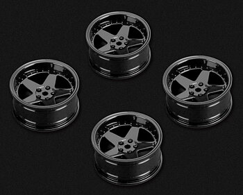 LOUISE RC WORLD LNHA565T Tires & Rims Drift / 5-Spoke Black (2, 4, 6, 8 mm Offset) 12 mm Hex (4)