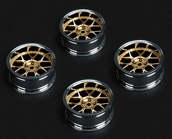 LOUISE RC WORLD LNHA568T Tires & Rims Drift / 14-Spoke Bronze (2, 4, 6, 8 mm Offset) 12 mm Hex (4)