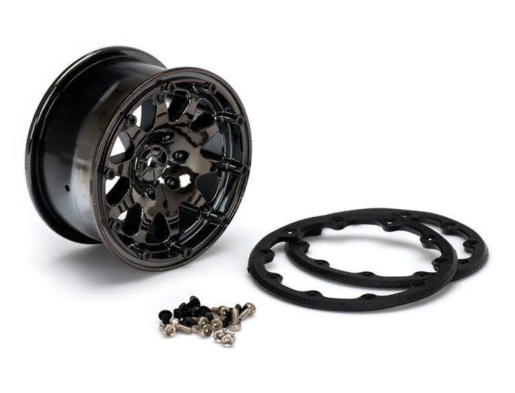 Tires & Wheels MT-UPHILL 1/10 Bl.Chrom Beadlock (0) Soft MFT - 3