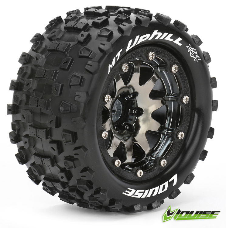 Tires & Wheels MT-UPHILL 1/10 Bl.Chrom Beadlock (0) Soft MFT