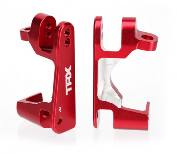 Traxxas 6832R Casterblock Alu Röd V+H (2)