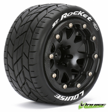 Tires & Wheels ST-ROCKET 1/10 Black Beadlock (1/2) Soft MFT