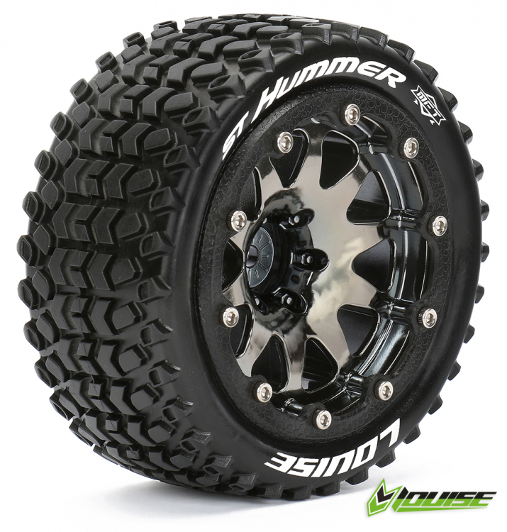 LOUISE RC WORLD LT3314SBCH Däck & Fälg ST-HUMMER 1/10 Sv.krom Beadlock (1/2) Soft MFT