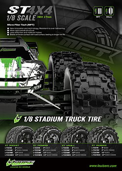 LOUISE RC WORLD LT3326BH Däck & Fälg ST-UPHILL 3,8" Svart MFT 1/2-Offset (2)