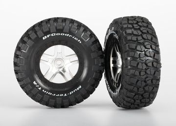 Traxxas 6873X Däck & Fälg Goodrich S1/S-Spoke Krom-Svart 4WD/2WD Bak (2)