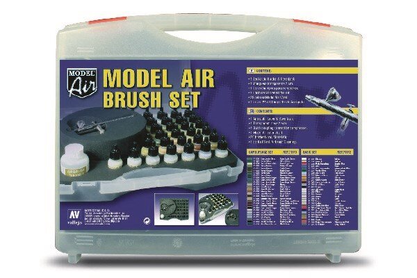 VALLEJO 71172 MODEL AIRBRUSH SET, BASIC COLORS (29) + AIRBRUSH