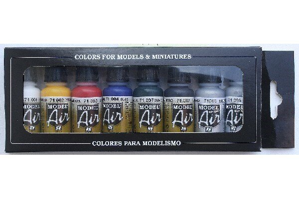 VALLEJO 71174 MODEL AIR SET, BASIC COLORS (8)