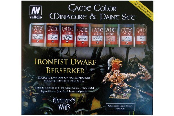 VALLEJO 72211 GAME COLOR AVATAR SET (8 COLORS, FIGURE & BRUSH)