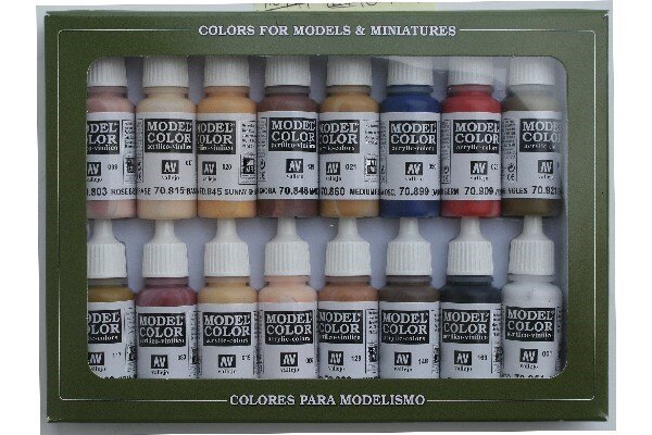 VALLEJO 70125 MODEL COLOR SET: FACE/SKIN COLORS (16)