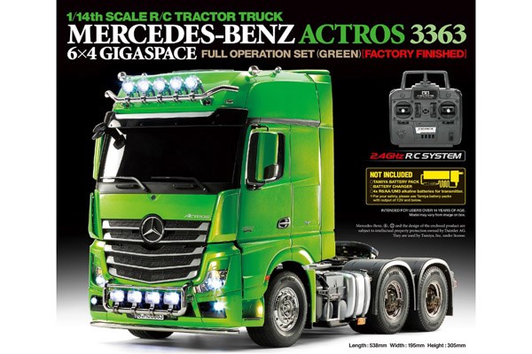 Tamiya 23801 1:14 R/C Full Option - Actros 3363 Green