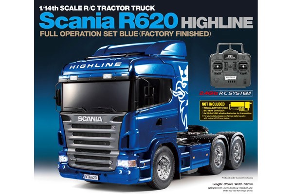 Tamiya 23674 1:14 R/C Full Option - Scania R620 Blue