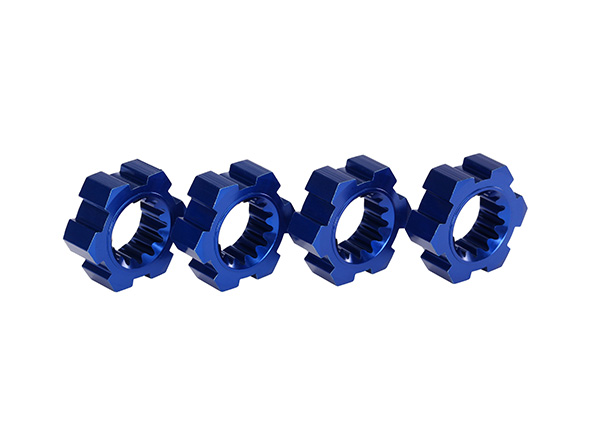 Wheel Hubs, Hex, Blue Aluminium (4)