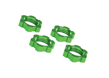 Traxxas 7758G Hjulmutter 17mm Aluminium Grön (4)