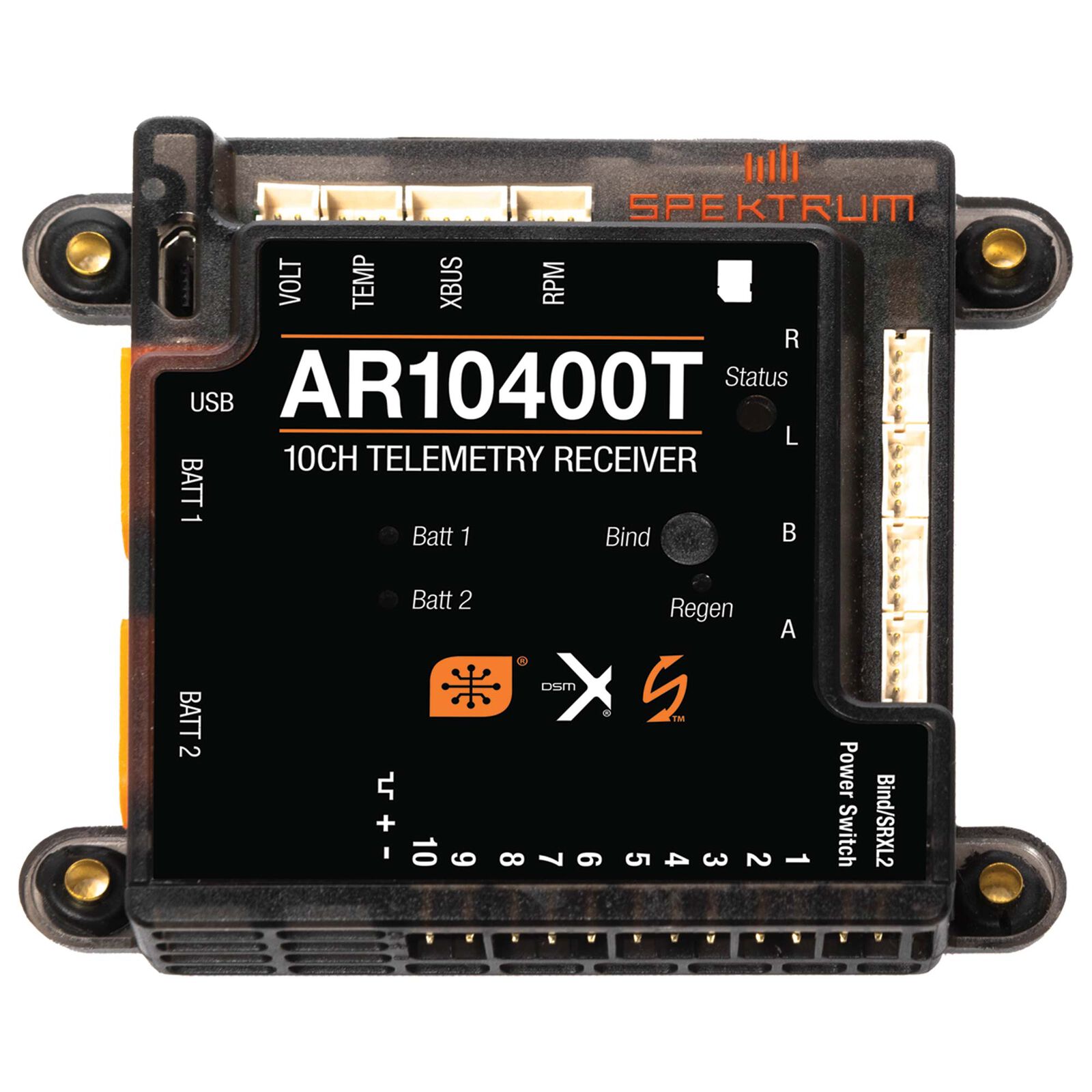 Spektrum AR10400T 10 Kanals PowerSafe Telemetry Mottagare - 2