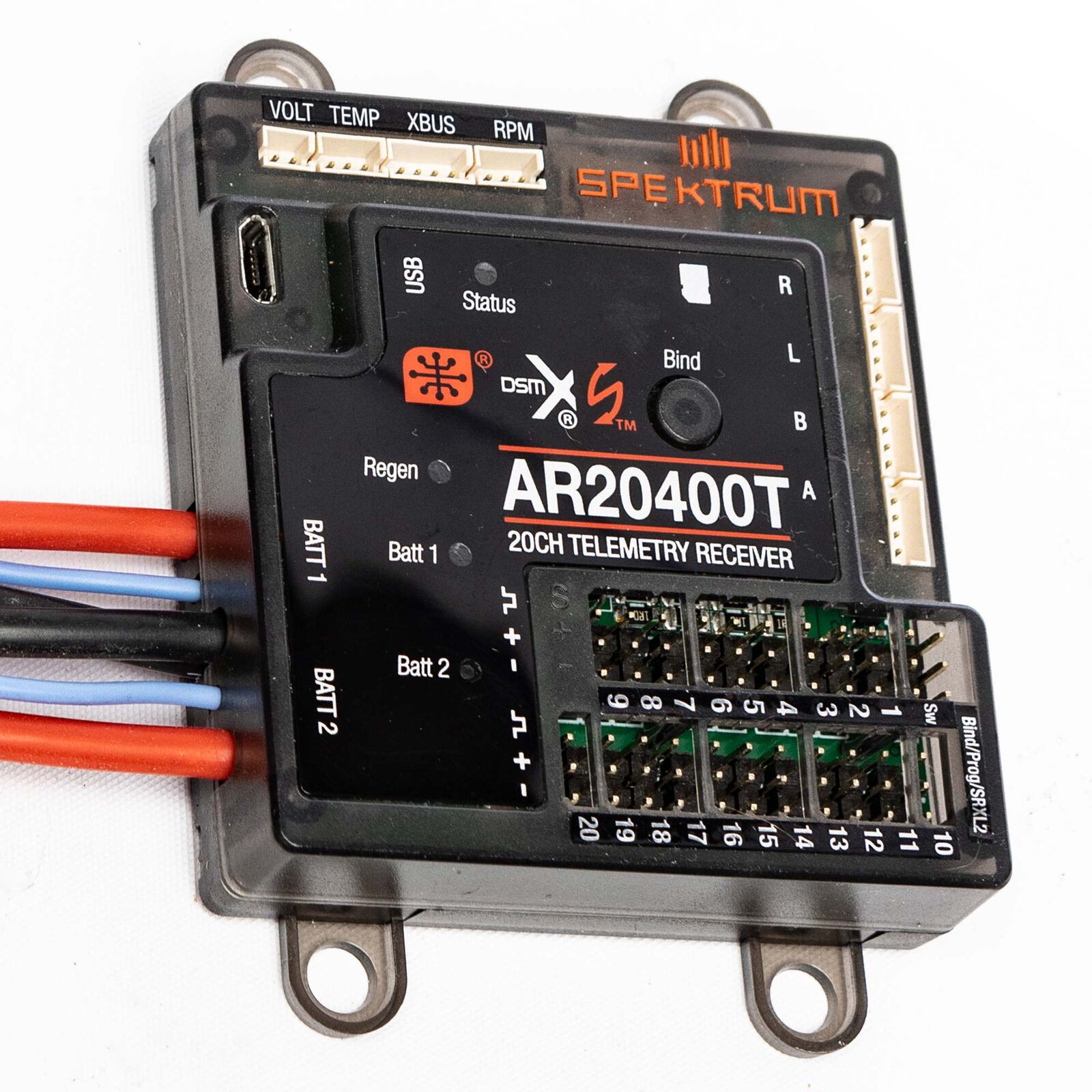 Spektrum AR20400T 20 Kanals PowerSafe Telemetry Mottagare - 2