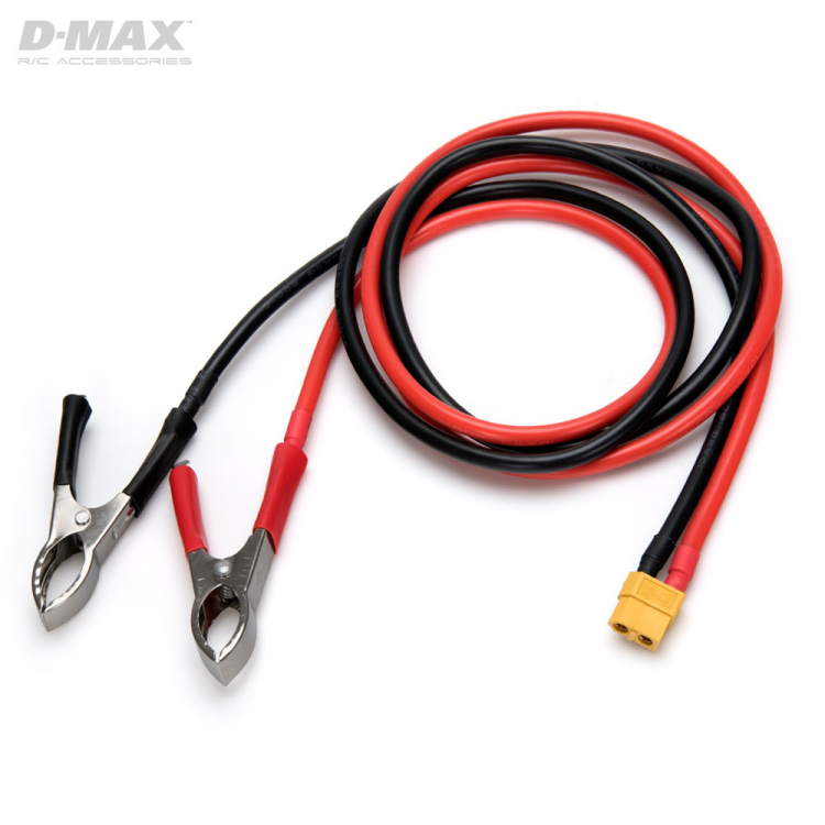 Dynomax B9708B D-Max B9708B Strömförsörjningskabel XT60 IDST med Batteriklämmor & 4mm 1m - 3