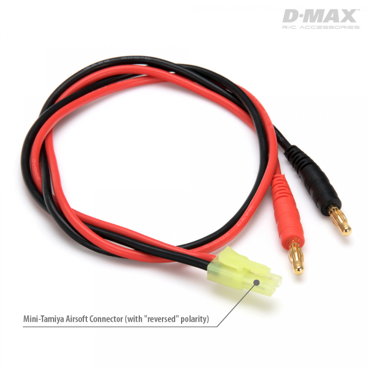 Dynomax B9687 D-Max B9687 Laddkabel Mini-Tamiya Airsoft med 4mm Kontakter (Rev)