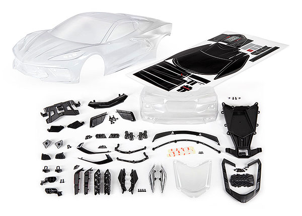 Traxxas 9311 Kaross Corvette Stingray Omålad Komplett