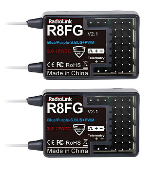RADIOLINK RLRC8X-1 T12D RC8X RC Transmitter with 2x R8FG Receiver