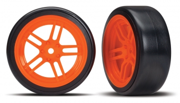 Traxxas 8376A Däck & Fälg Drift 1.9" på Orange Ekerfälg Fram (2)