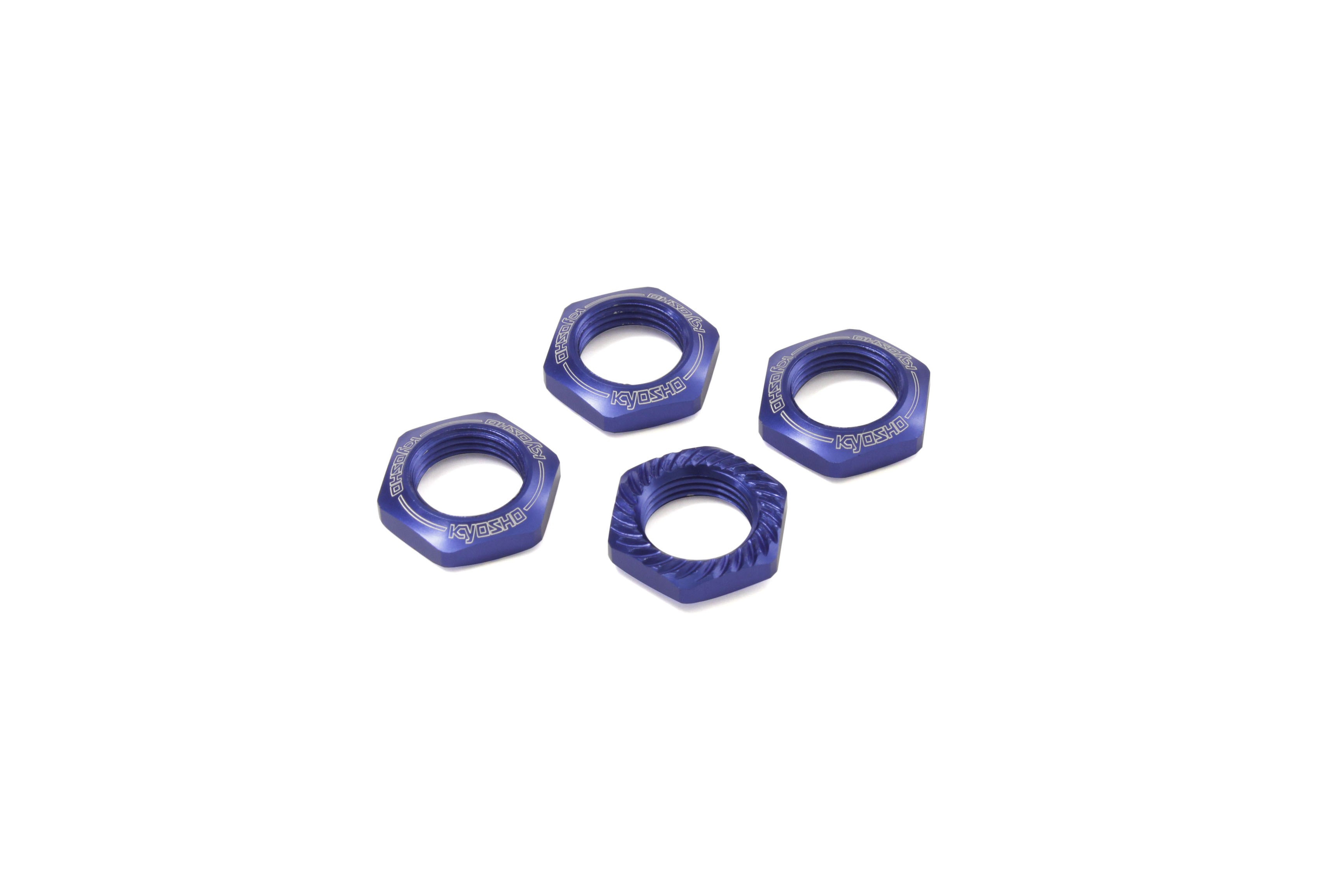 Kyosho IFW472BL Serrated Wheel Nuts Kyosho Inferno 1:8 (4) Blue