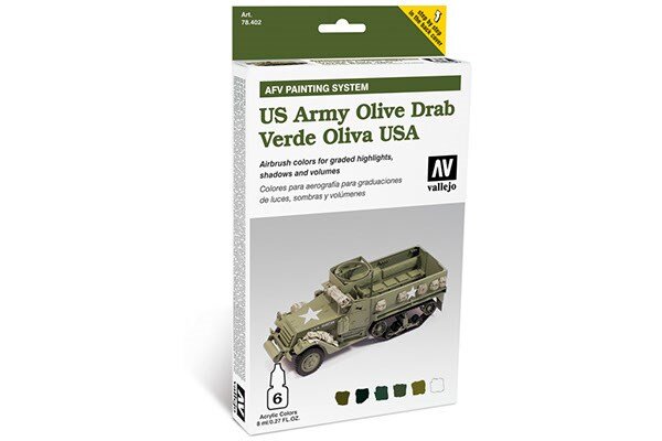 VALLEJO 78402 Model Air SetUS Army Olive Drab 6x8ml