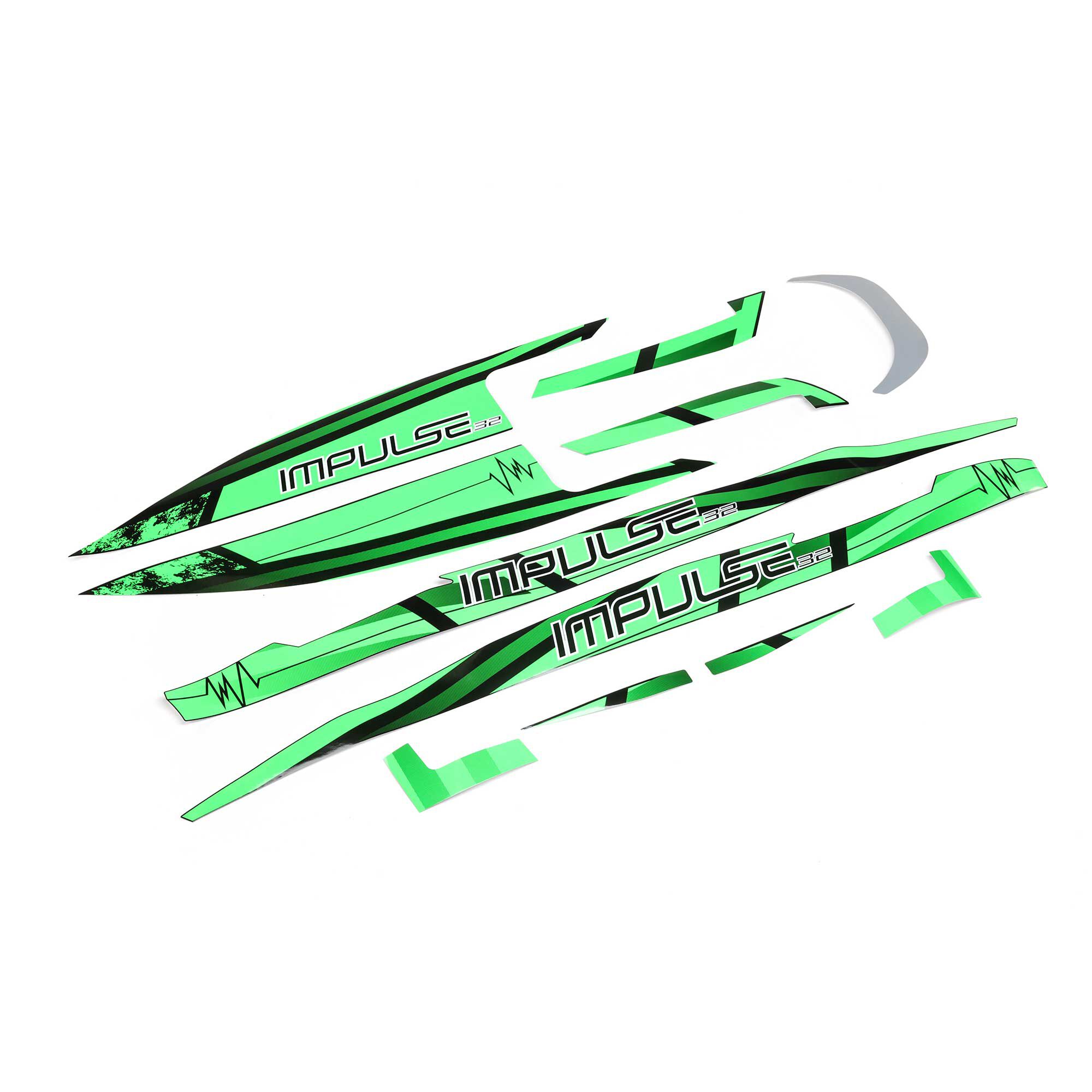 ProBoat Decal Set BLK/GRN: Impulse 32