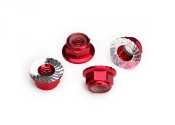 Lock Nut Flanged M5 Alu Red (4)