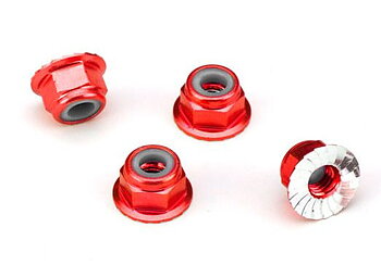 Lock Nut Flanged M4 Alu Red (4)