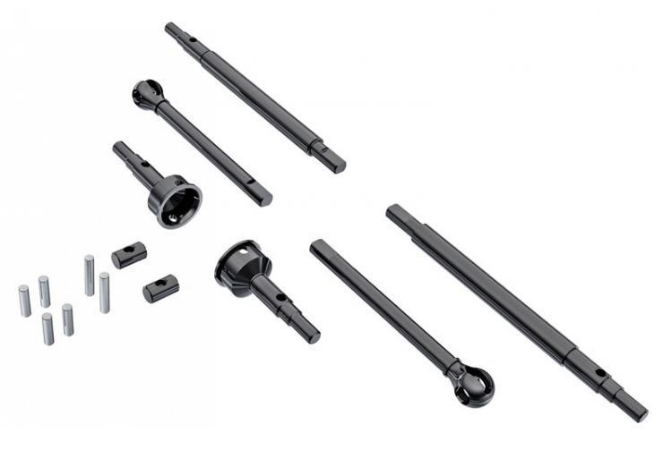 Drive axles Front+Rear and Wheel axles Front TRX-4M