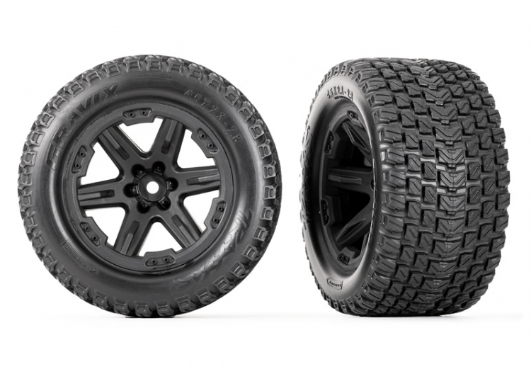 Tire & Rim Talon Gravix / RXT Black 2.8" 4WD TSM (2)