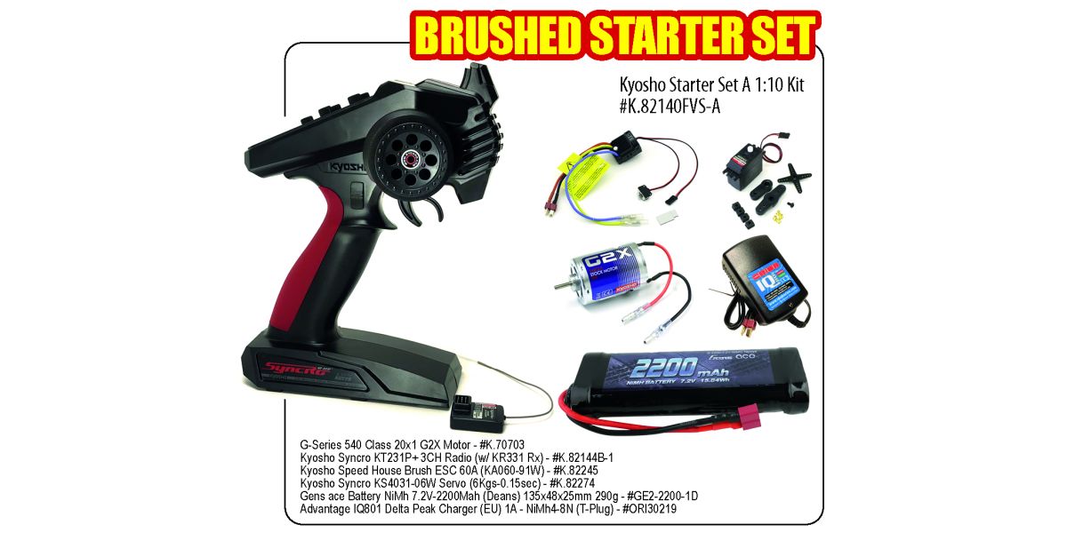 Kyosho 82140FVS-A Kyosho Starter Set A 1:10 (KT231-70703-82245-HD3001-Batt-Charg (EU)