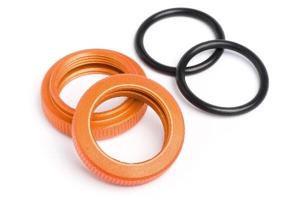 HPI HP87492 Shock Adjuster Nut 20Mm (Orange/2Pcs)