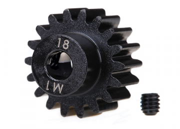 Traxxas 6491R Motordrev (Pinion) 18T 1.0M för 5mm Axel (Fräst, Härdad)