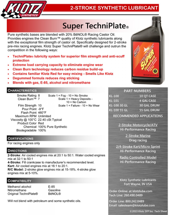 Klotz Super TechniPlate olja 0.95L - 3