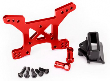 Traxxas 6739R Stötdämpartorn Fram Alu Röd Rustler/Hoss 4x4