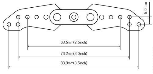 Aluminium servoarm V3 Hitec 3.50 Offset - 2