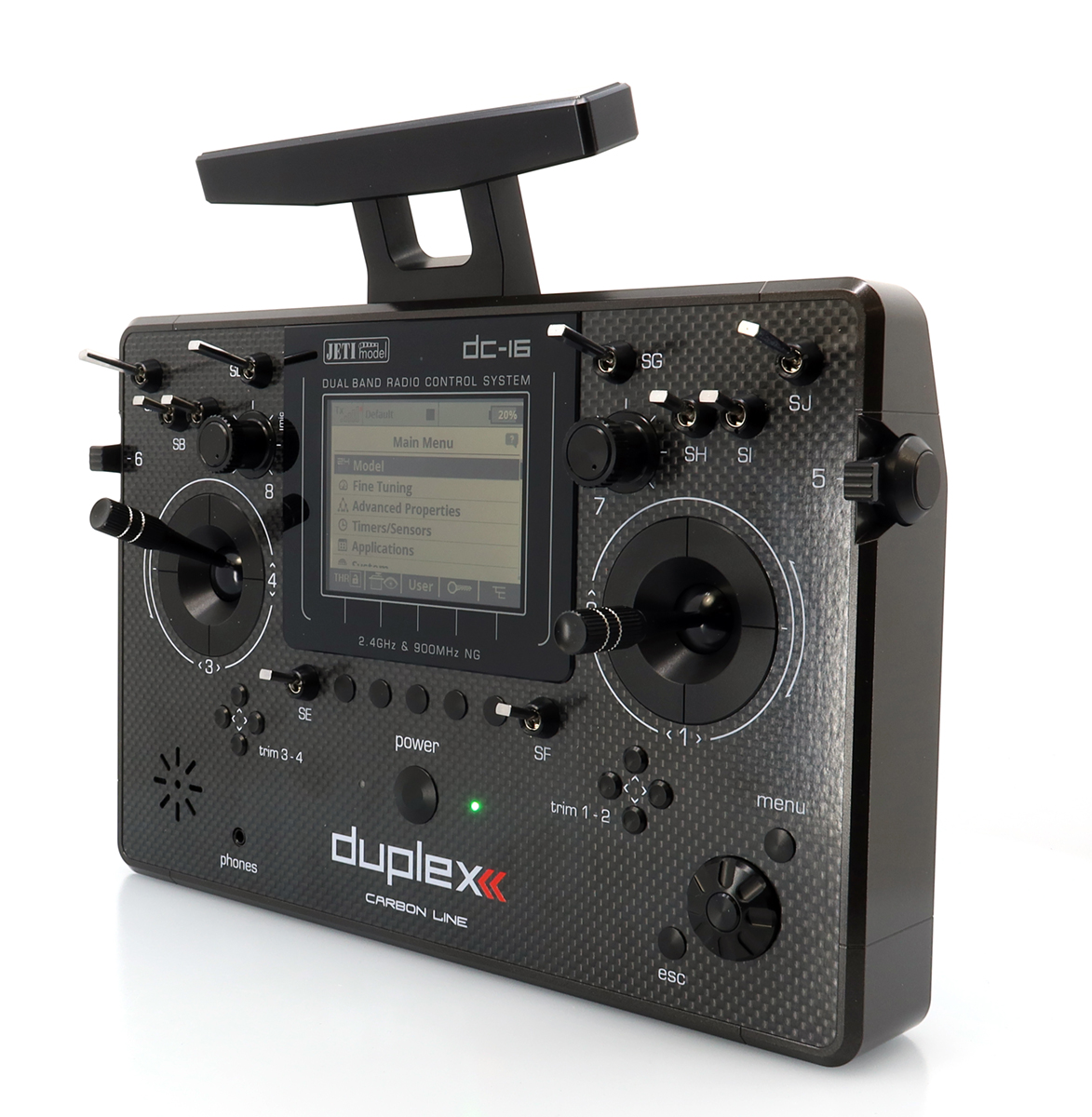 Jeti JDEX-TDC16II-CLKL Transmitter Duplex DC-16 II.- Carbon Line Black lacquered - 2