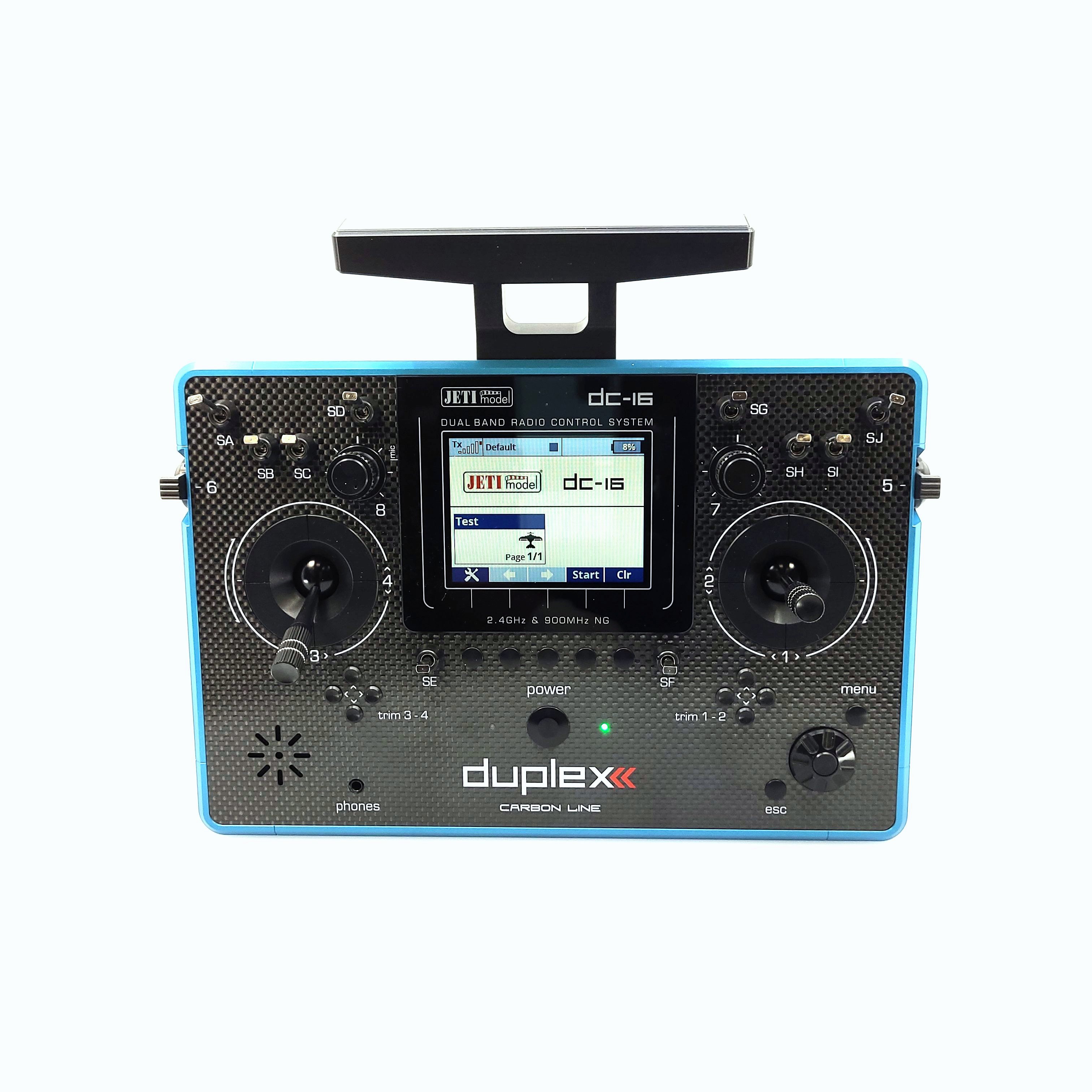 Jeti JDEX-TDC16II-CLBL Transmitter Duplex DC-16 II.- Carbon Line Blue lacquered - 9