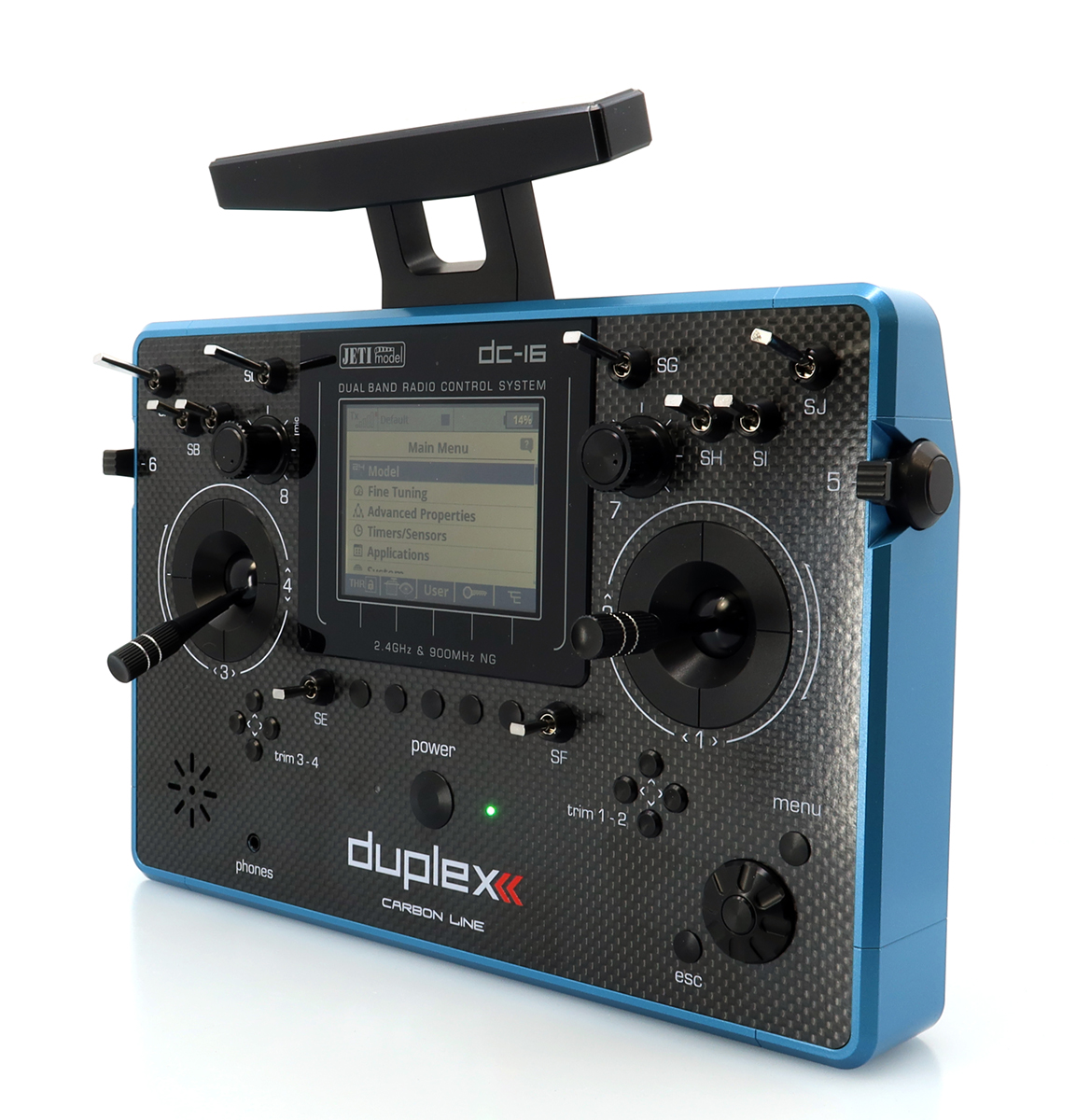Jeti JDEX-TDC16II-CLBL Transmitter Duplex DC-16 II.- Carbon Line Blue lacquered - 2