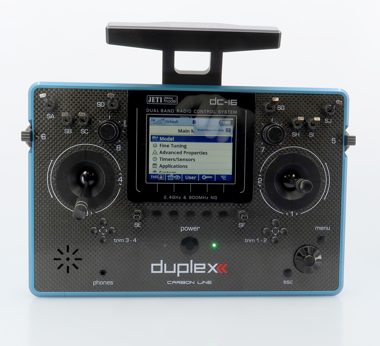 Jeti JDEX-TDC16II-CLBL Transmitter Duplex DC-16 II.- Carbon Line Blue lacquered - 4
