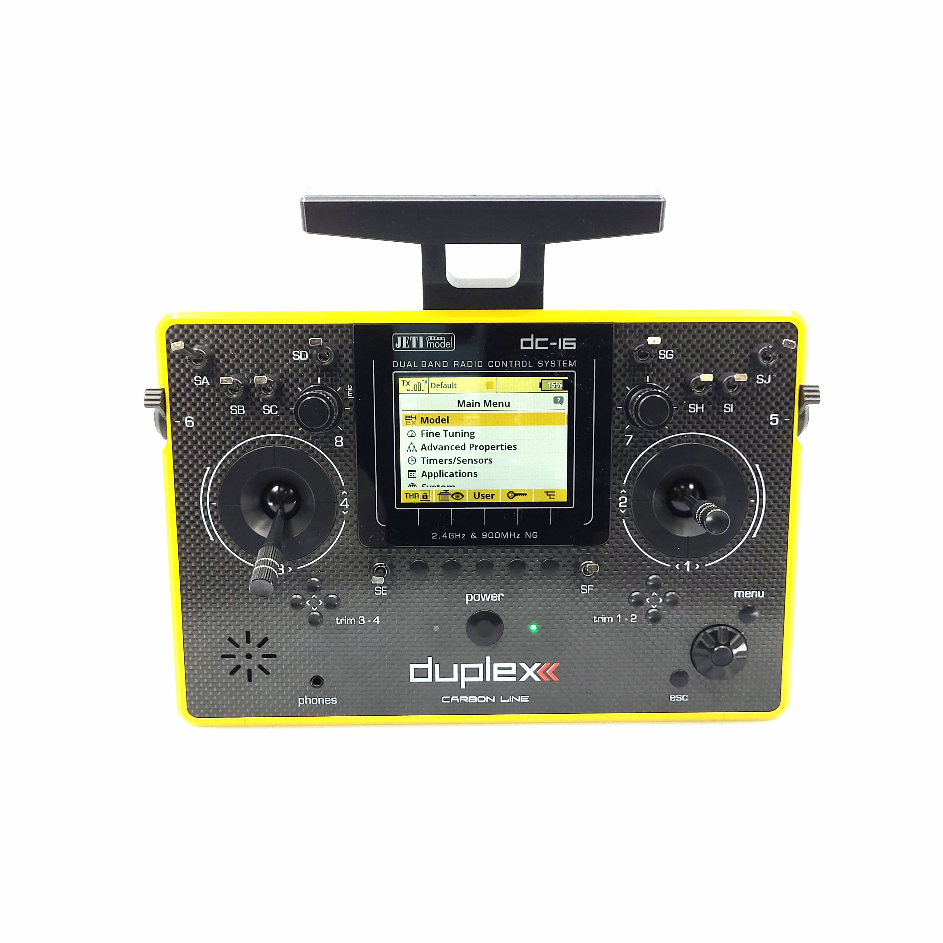 Jeti JDEX-TDC16II-CLYL Transmitter Duplex DC-16 II.- Carbon Line Yellow lacquered - 15