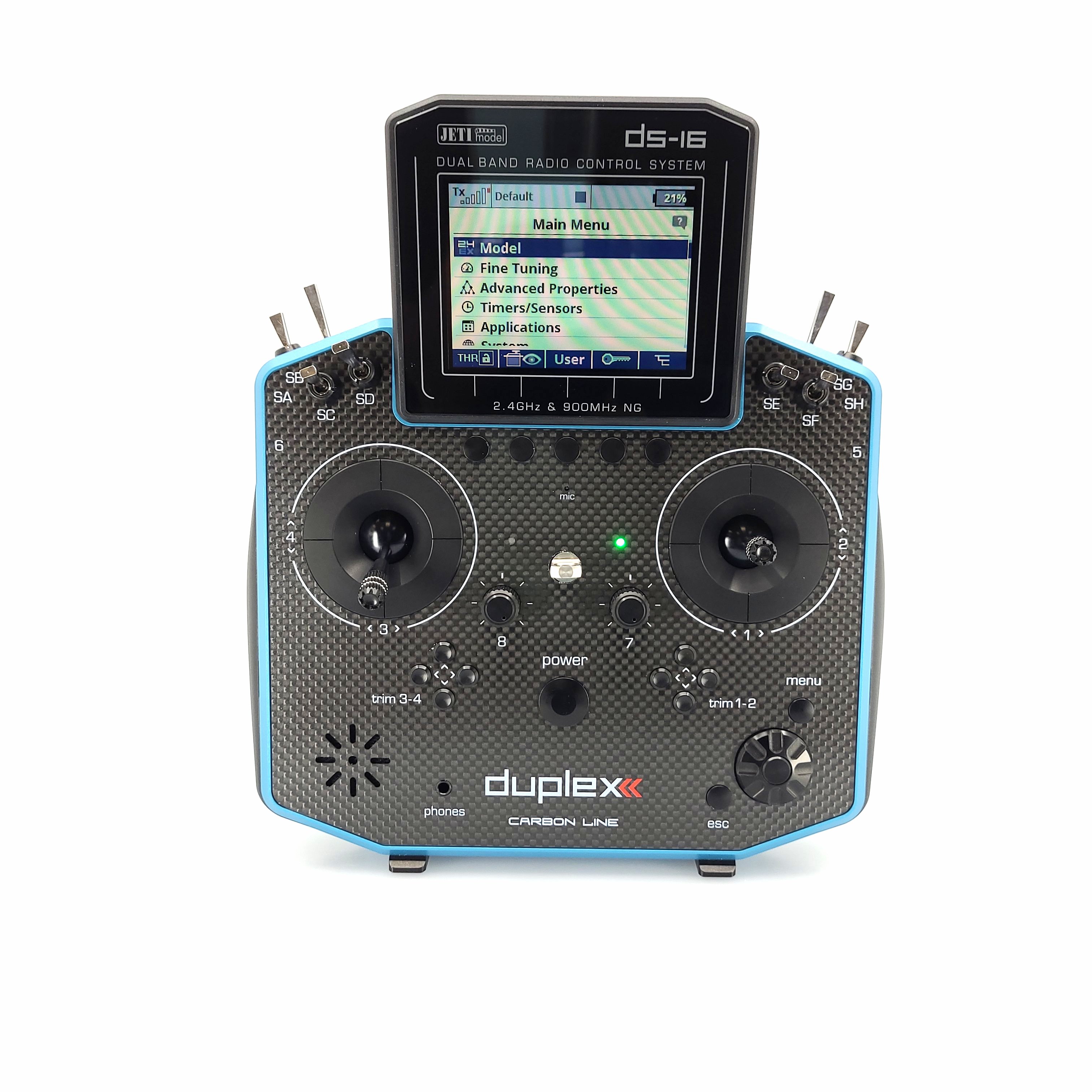 Jeti JDEX-TDS16II-CLBL Transmitter Duplex DS-16 II.- Carbon Line Blue Lacquered - 19