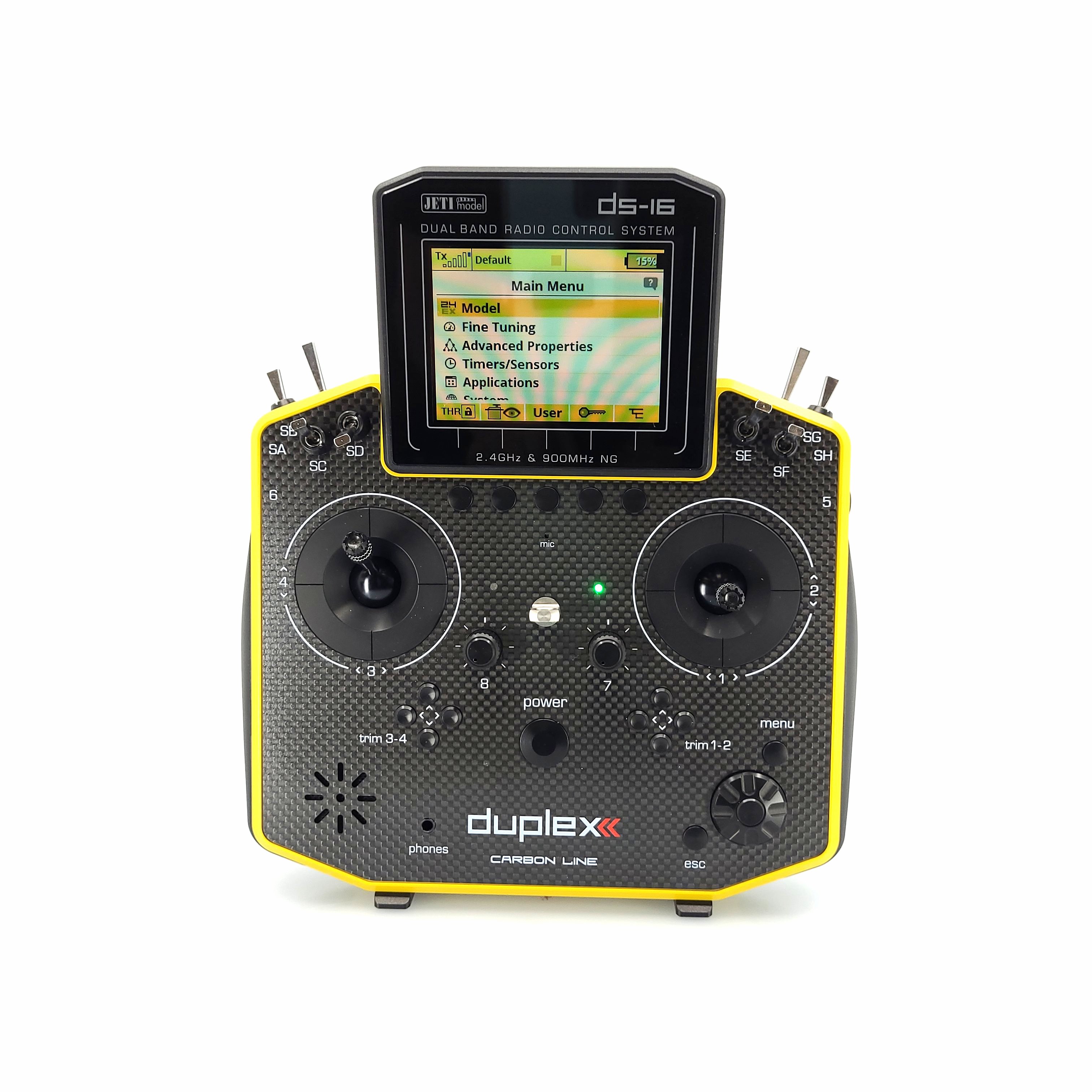 Jeti JDEX-TDS16II-CLYL Transmitter Duplex DS-16 II.- Carbon Line Yellow Lacquered - 21