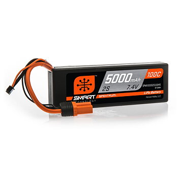 Spektrum 5000mAh 2S 7.4V 100C Smart LiPo Hardcase IC5
